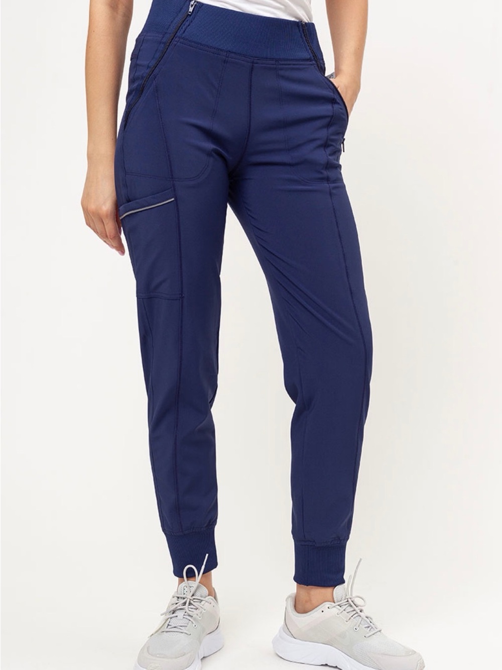 Women's Cherokee Infinity Mid Rise scrub jogger trousers navy small petite